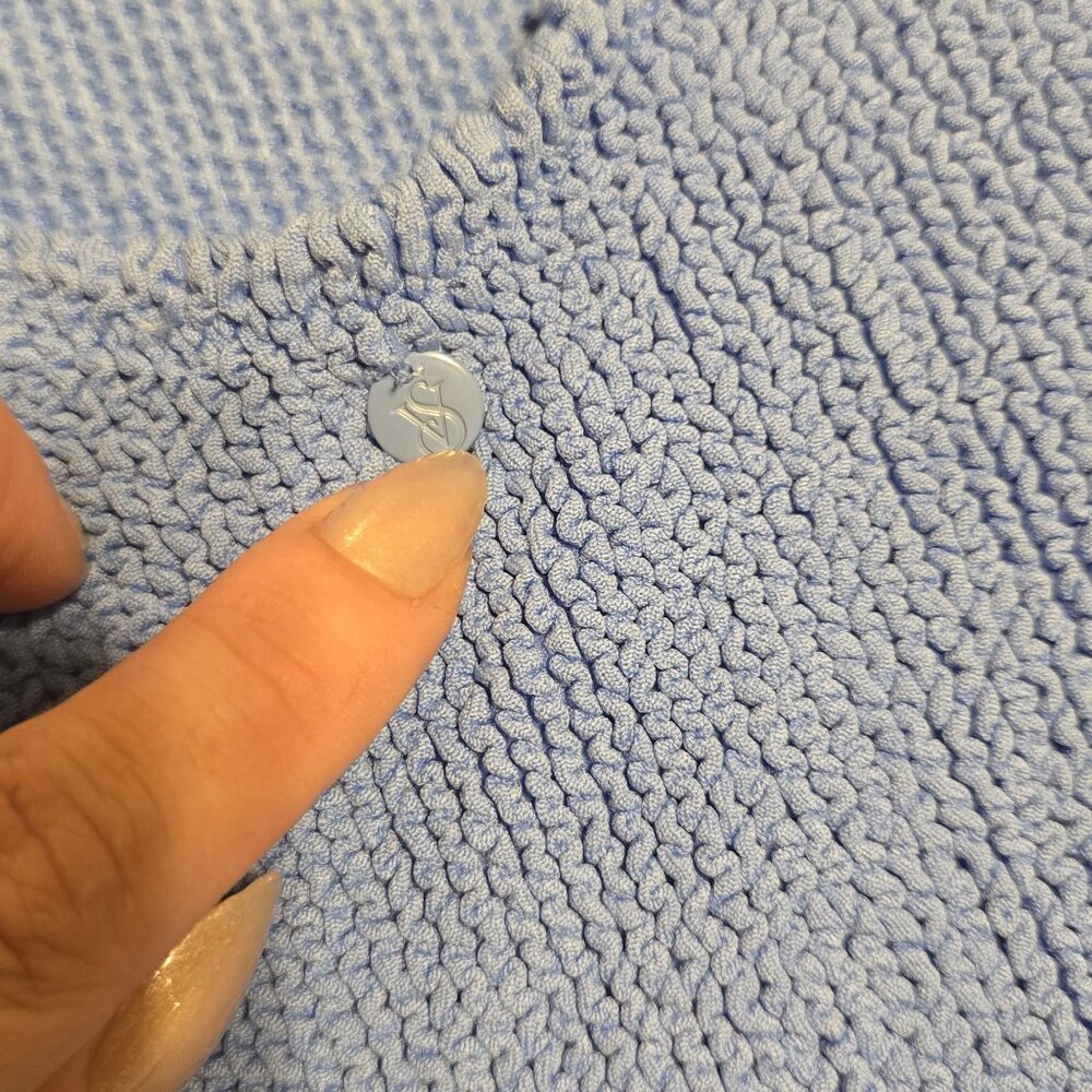 Victoria's Secret crinkle One-Shoulder Blue Textured Swimsuit SOFT vacation XL - Picture 8 of 10